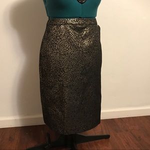 Classic Pencil Skirt with Metallic Pattern